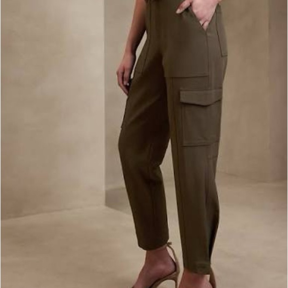 Olive Cargo Ankle Pants - Women's Utility Trousers